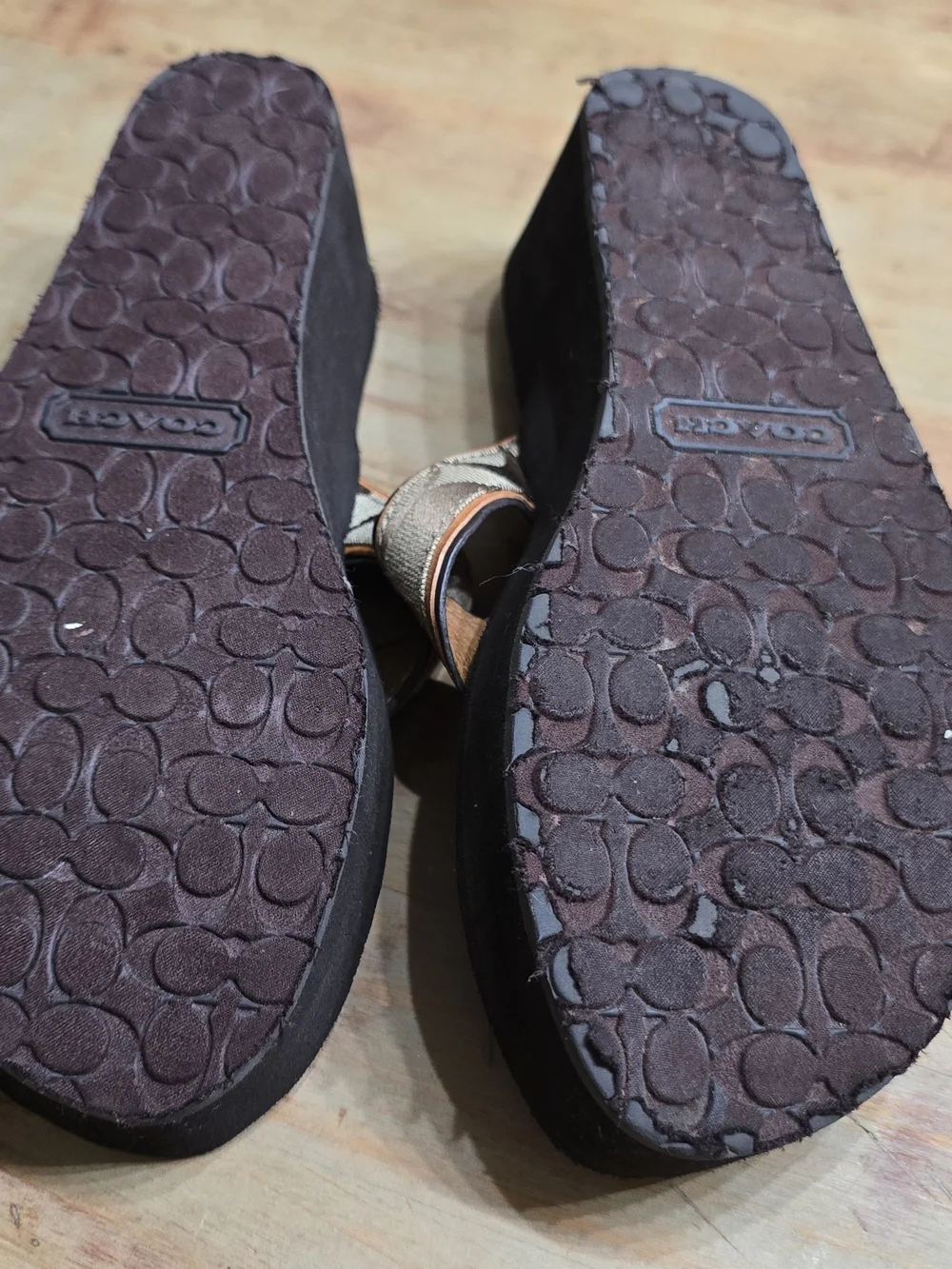 Coach Women’s Vintage 2k Logo Canvas Ballet Flats & Platform Sandals Bundle
